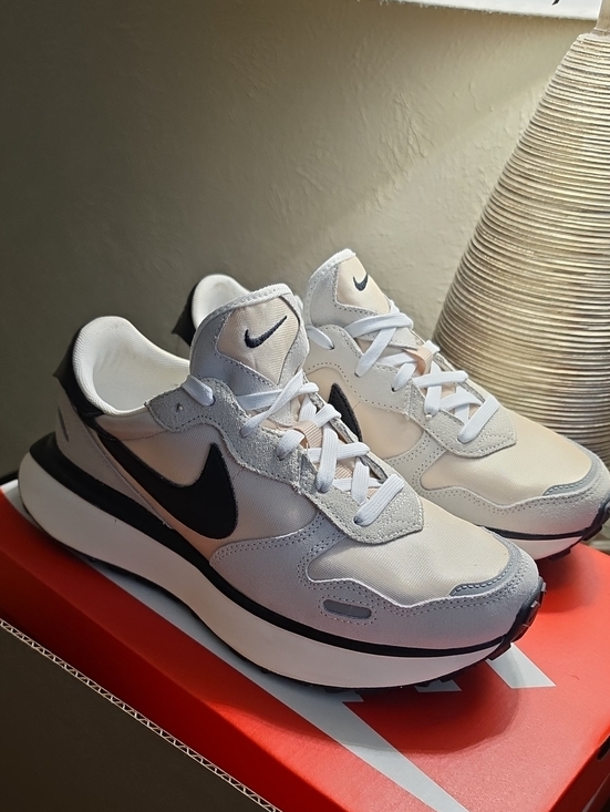 Nike Shoes - Nike White, Light Gray & Black Retro Runner Sneakers